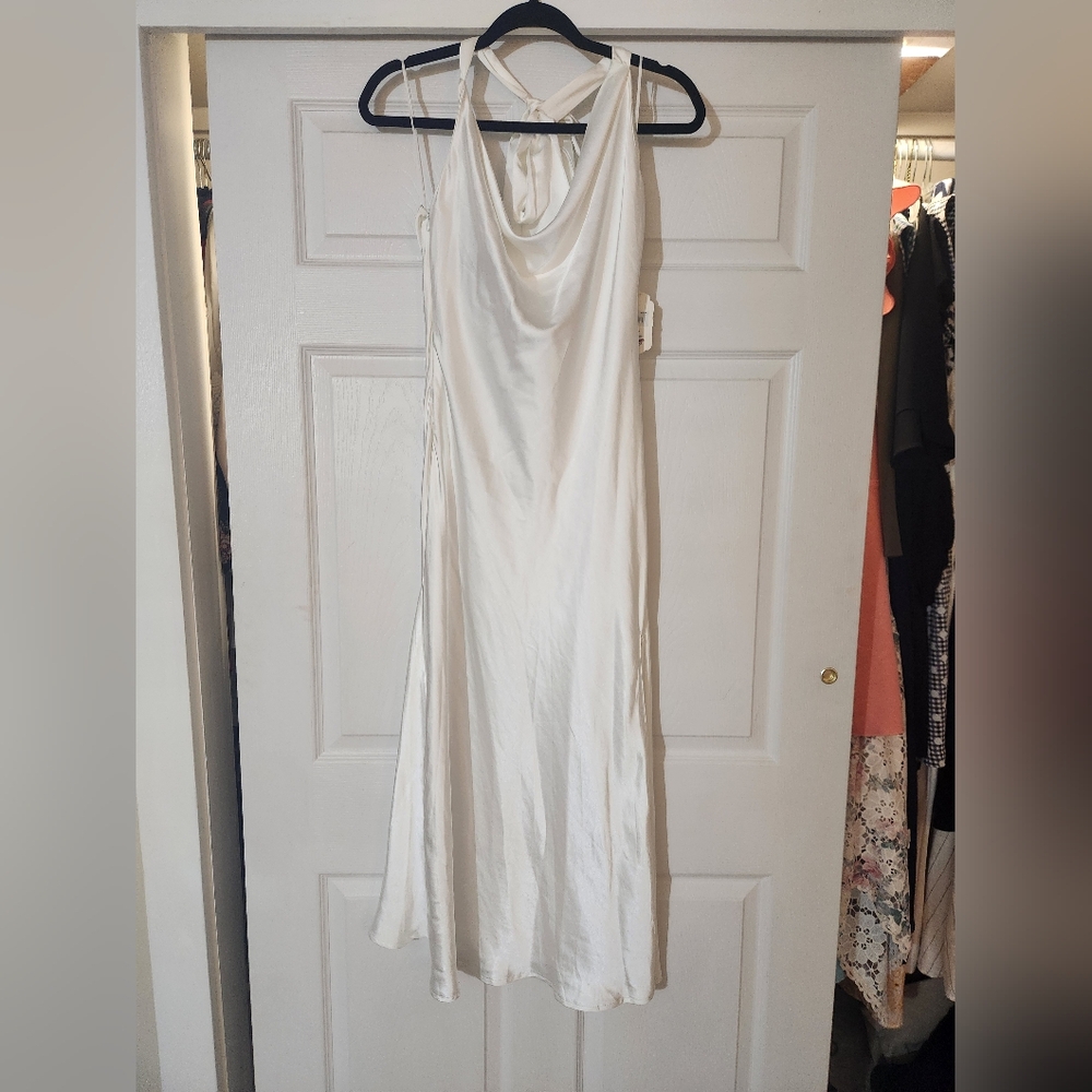 Altar'd State Elegant Backless Cream Dress